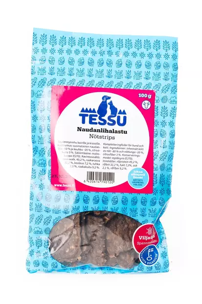 Tessu Hienosti Naudan lihalastu 180g - Koiran kuivatut lihaherkut - 6420614790120 - 1