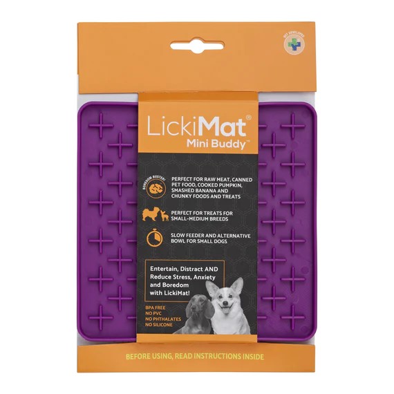 LickiMat Mini Buddy violetti 15x15cm - Nuolumatot ja ahmimisenesto - 9349785006540 - 1