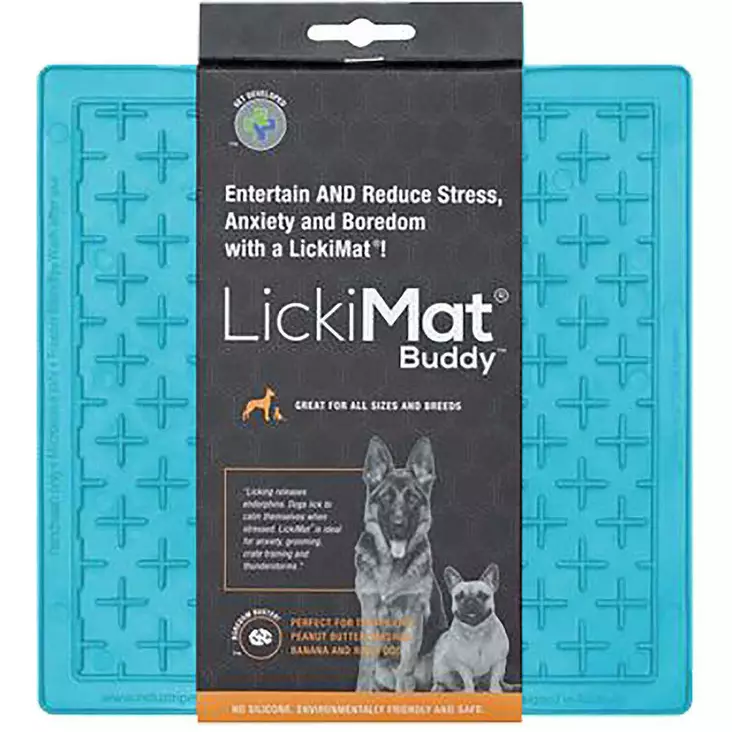 Lickimat Buddy Sininen 20x20cm - Koiran muoviset ruokakupit - 9349785000630 - 1