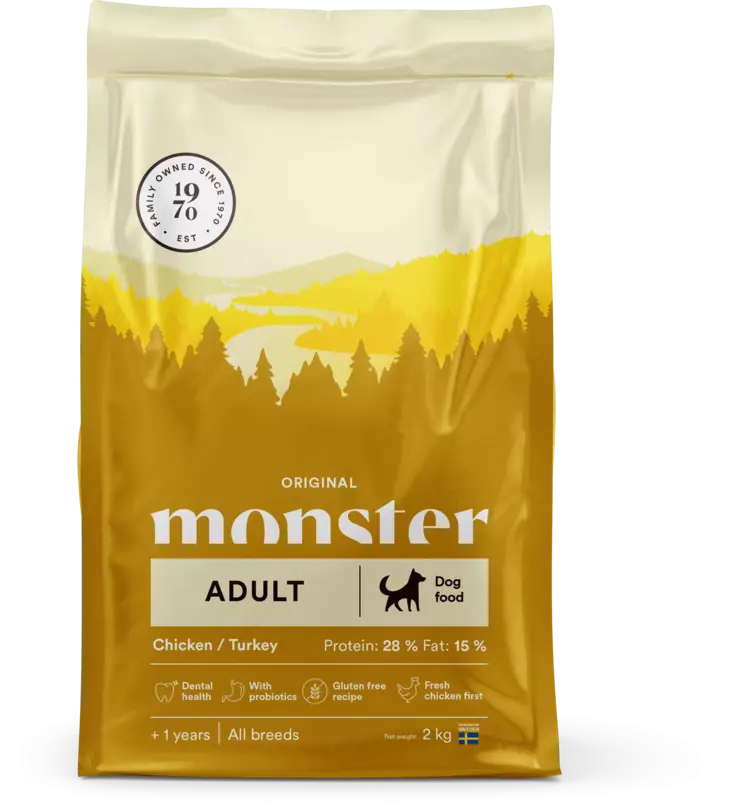 Monster Dog Original Adult Chic/turkey - Monster kuivaruoat - 7350040124550 - 1