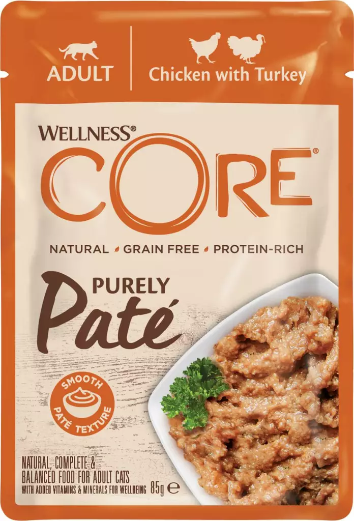 CORE cat purely pate kana/kalkkuna 85g - Core märkäruuat - 076344118480 - 1