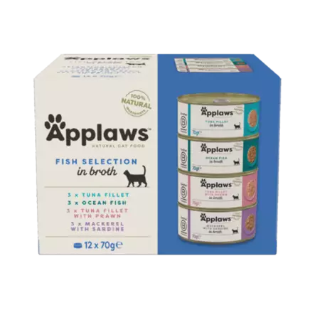 Applaws Lajitelma kala 12x70g purkki - Applaws märkäruoat - 5060333437381 - 1