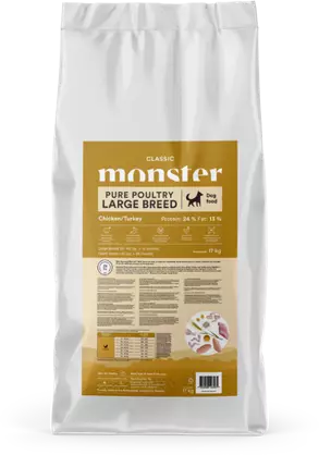 Monster Dog Classic pure poltry large - Monster kuivaruoat - 7350040123461 - 2