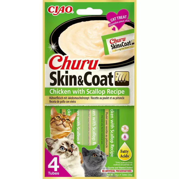 Churu Skin & Coat Kana & Simpukka herkkutahna - Kissan makupalat ja herkut - 4262365736741 - 1