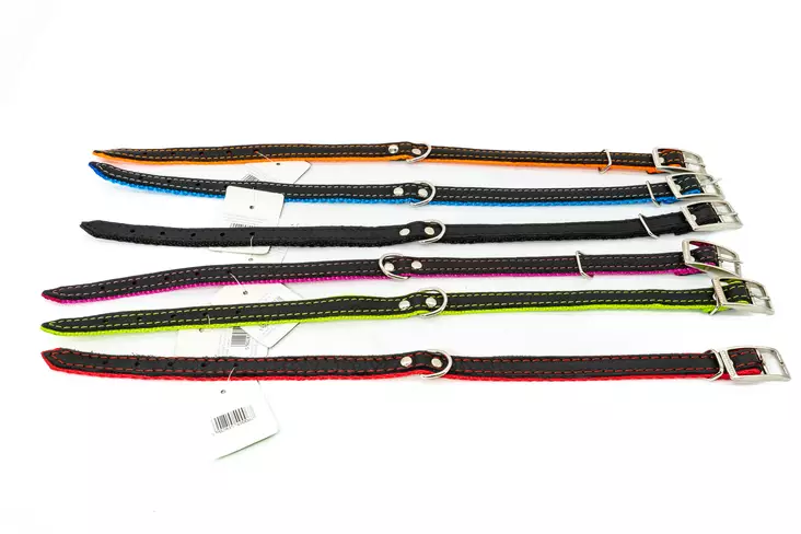 Koiran kaulapanta nahka-nylon 45-65cm - Nahkapannat - 5902815490241 - 1