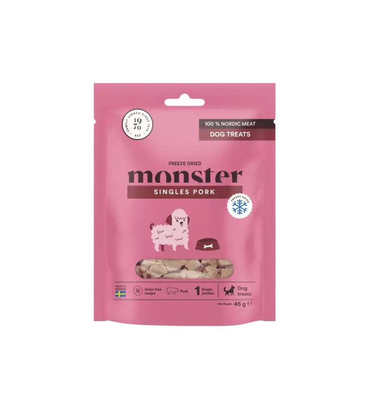Monster Dog Treats FD Pork 45g - Koiran makupalat ja herkut - 7350040126011 - 1