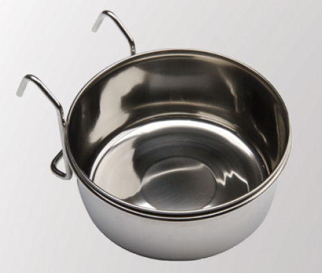 Teräskuppi koukulla 15cm 0,9L - Koiran metalliset ruokakupit - 6430035771691 - 1