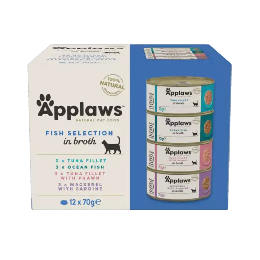 Applaws Lajitelma kala 12x70g purkki - Applaws märkäruoat - 5060333437381 - 1