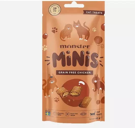 Monster Minies viljaton kanaherkku 60g - Kissan makupalat ja herkut - 7350040127681 - 1