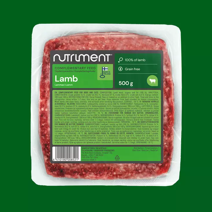 Nutriment Lamb 500g - Muut koiran pakasteruoat - 6410180008521 - 1