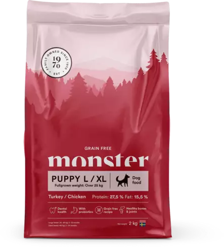 Monster GF Puppy Chicken/turkey L/XL - Monster kuivaruoat - 7350040125342 - 1