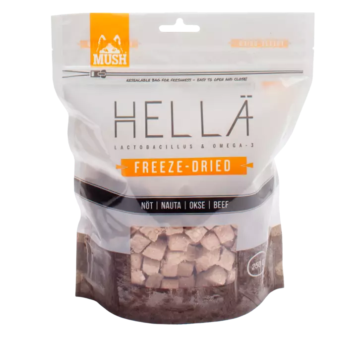 MUSH Hellä pakastekuivattu nauta 250g - Pakastekuivatut ruoat - 7350086573022 - 1