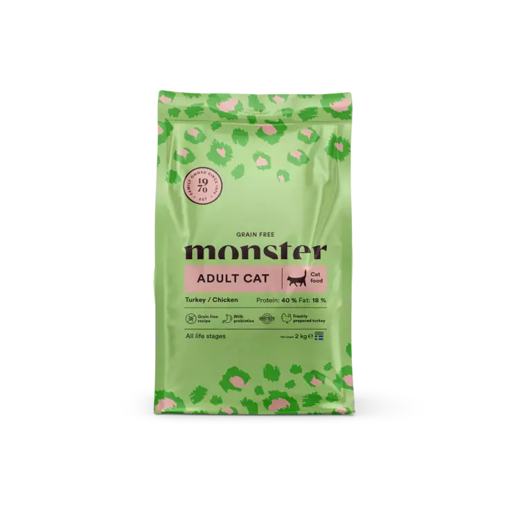 Monster Cat GF Adult turkey & chicken - Monster kuivaruoat - 7350040125632 - 1