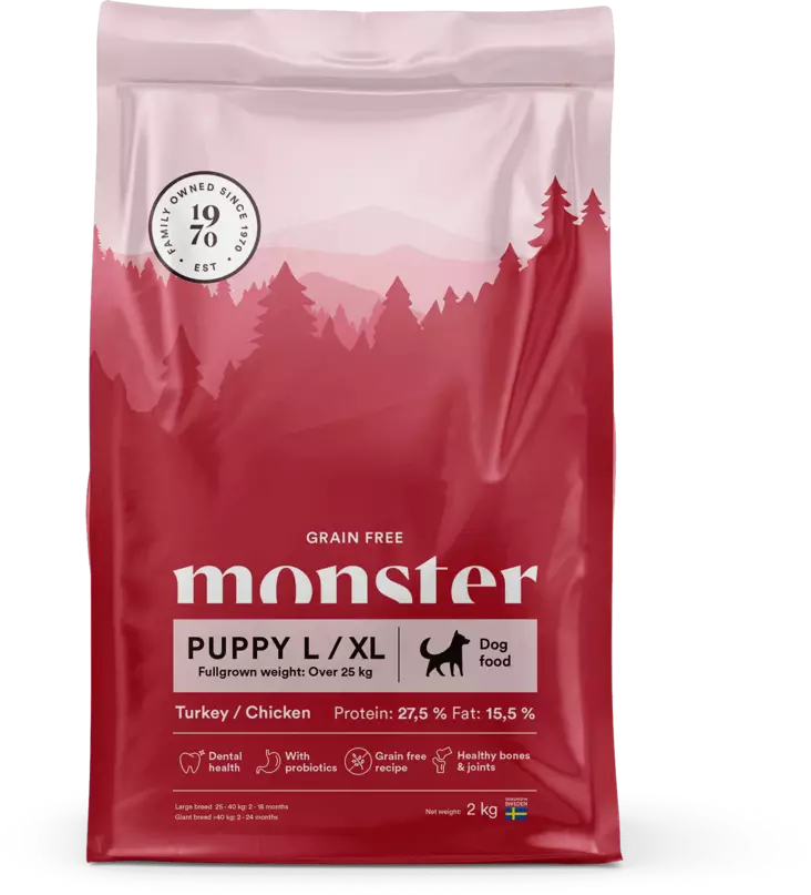 Monster GF Puppy Chicken/turkey L/XL - Monster kuivaruoat - 7350040125342 - 1