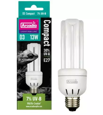 Arcadia D3+ Compact E27 7% UVB - Terraarion lämmitys - 830857000812 - 1