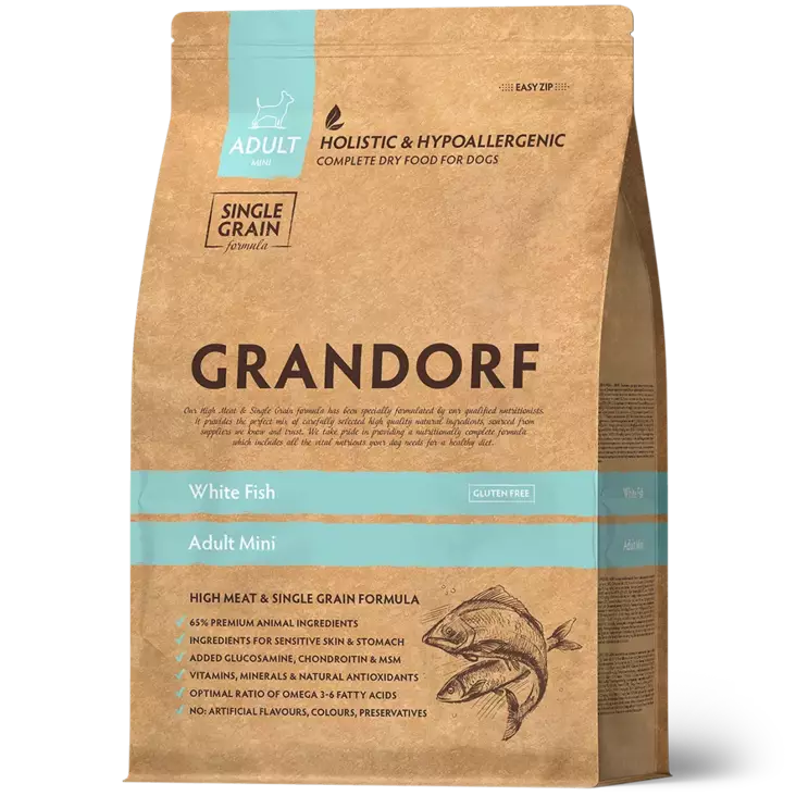 Grandorf Dog White Fish Adult Mini 3kg - Grandorf kuivaruoat - 5407007853342 - 1
