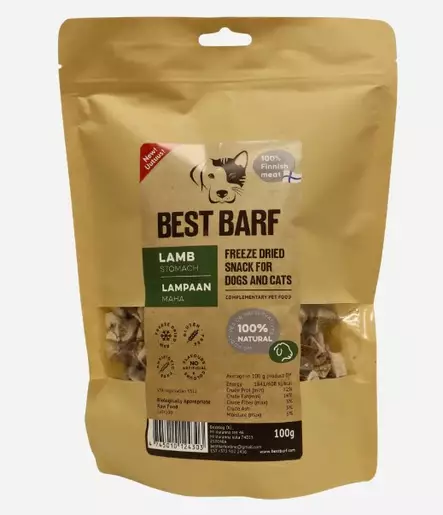Best Barf Lampaan maha 100g - Koiran kuivatut lihaherkut - 4745010124303 - 1