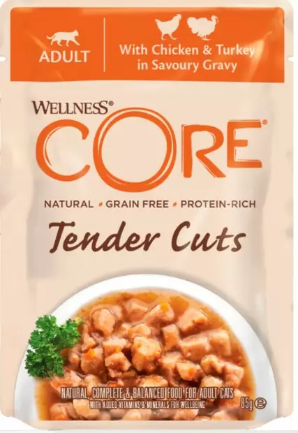 CORE Cat chicken+turkey cut in gravy 85g - Core märkäruuat - 076344116653 - 2