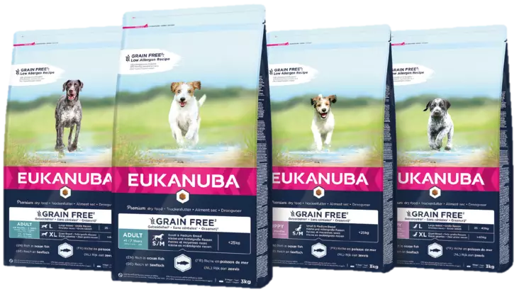 Eukanuba Grain Free Adult Ocean fish S/M - Eukanuba kuivaruoat - 8710255184753 - 1