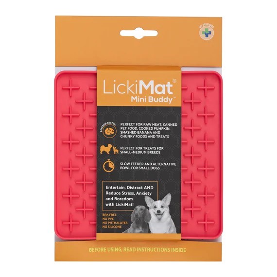 LickiMat Mini Buddy pinkki 15x15cm - Nuolumatot ja ahmimisenesto - 9349785006533 - 1