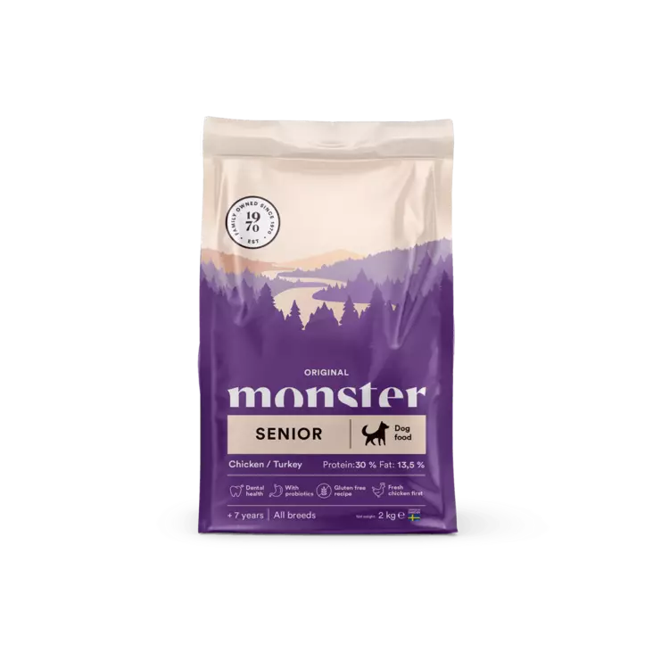 Monster Dog Original Senior chic/turkey - Monster kuivaruoat - 7350040124673 - 1