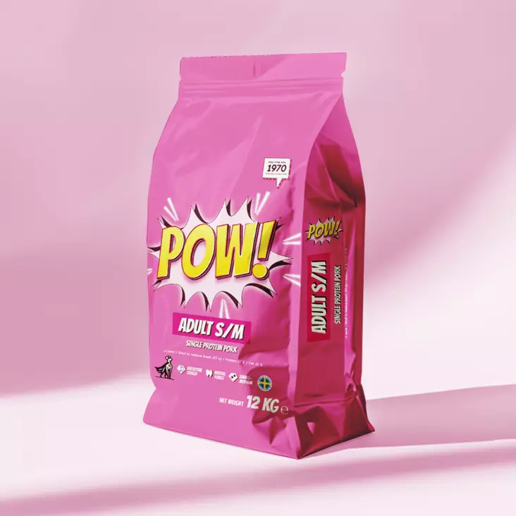 POW! Dog Adult S/M pork 2kg - Muut koiran kuivaruoat - 7350040129883 - 1