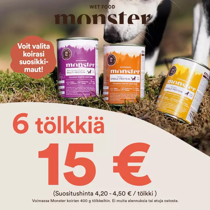 KESÄTARJOUS Monster 6-pack - Monster märkäruoat - 34243553 - 2