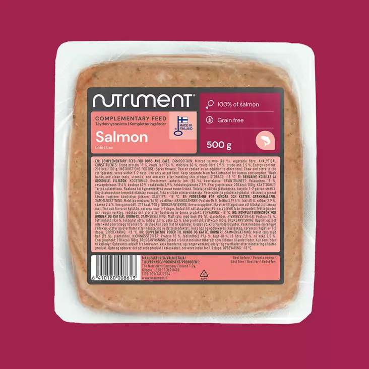 Nutriment Salmon 500g - Muut koiran pakasteruoat - 6410180008613 - 1
