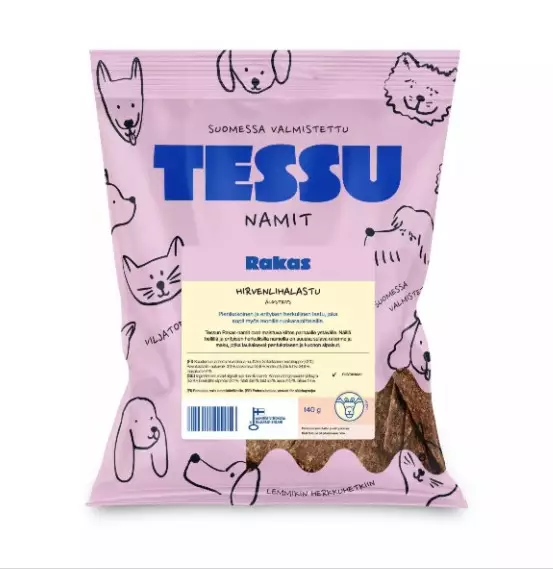 Tessu Rakas hirvenlihalastu 140g - Koiran kuivatut lihaherkut - 6420614792803 - 2