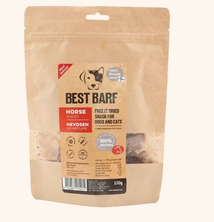 Bestbarf Hevosen Liharouhe 100g - Koiran kuivatut lihaherkut - 4742886015414 - 1