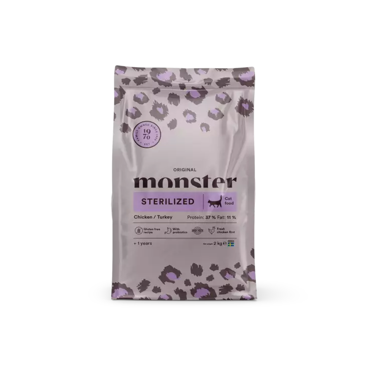 Monster Cat Sterilized Chicken&turkey - Monster kuivaruoat - 7350040125564 - 1