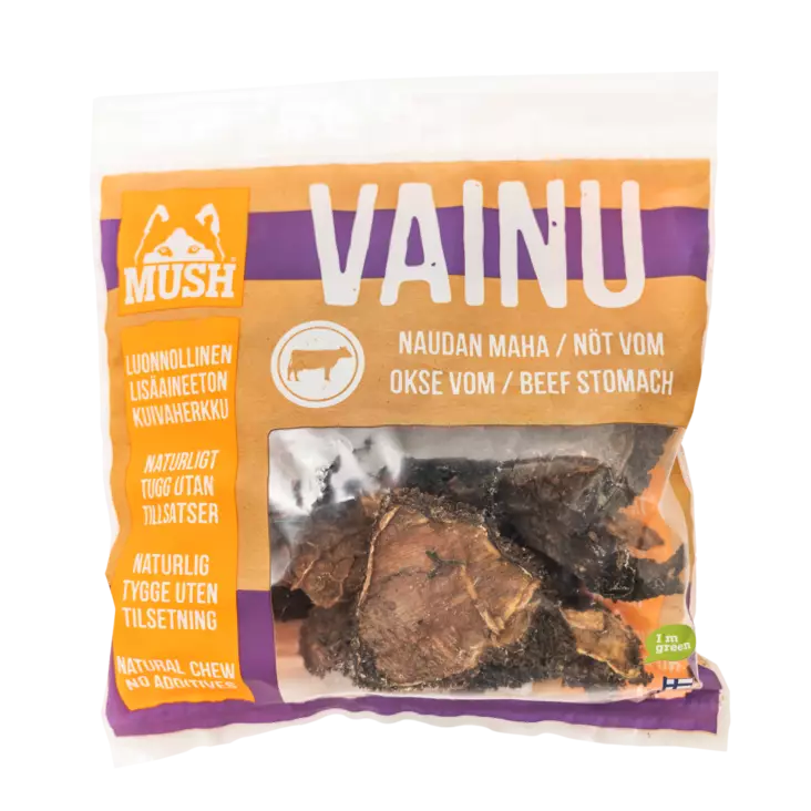 Mush Vainu Naudan maha 180g - Koiran kuivatut lihaherkut - 6430023294614 - 1
