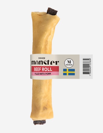 Monster Rawhide Beef Filled Pork M - Koiran puruluut - 7350040127834 - 1