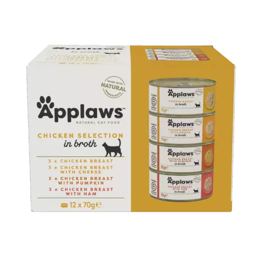 Applaws Lajitelma Kana 12x70g purkki - Applaws märkäruoat - 5060333437374 - 1