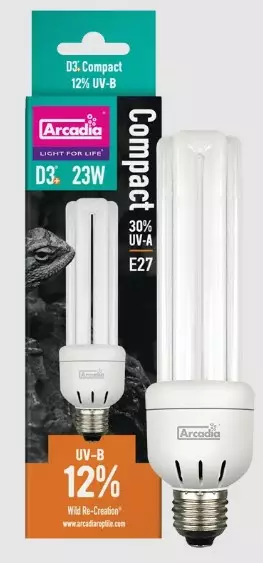 Arcadia D3+ Compact E24 12% UVB - Terraarion valaistus - 830857009914 - 1