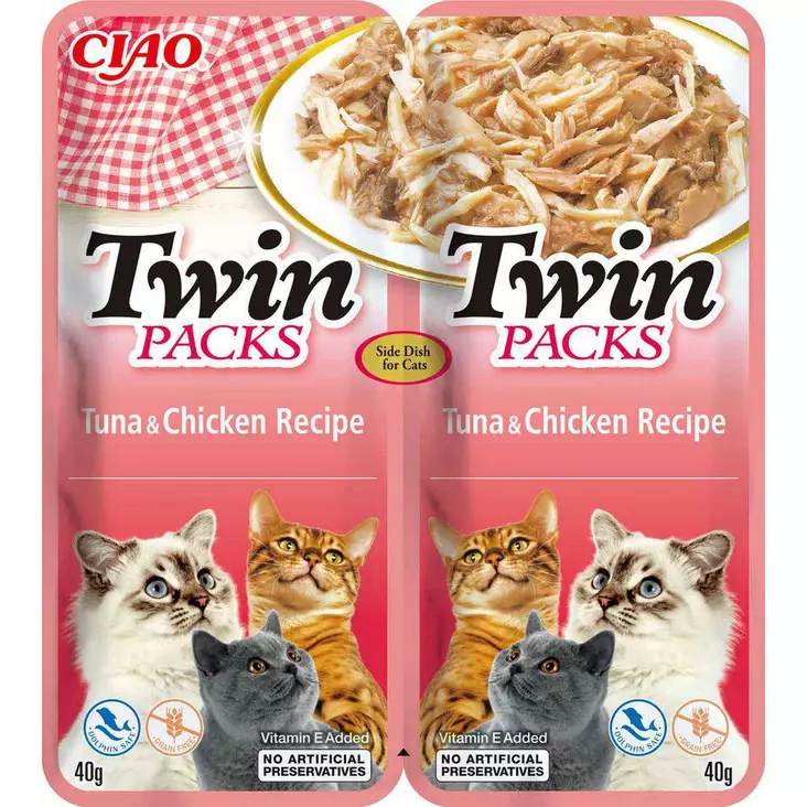 Ciao Twin Packs Tonnikala&kana 2x40g - Kissan muut märkäruoat - 8859387701244 - 1