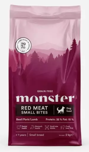 Monster Dog GF Red Meat Small bites - Monster kuivaruoat - 7350040130414 - 1
