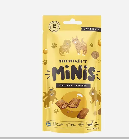 Monster Minis kana ja juusto 60g herkku - Kissan makupalat ja herkut - 7350040127674 - 1