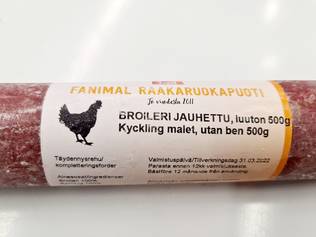 Fanimal Broileri jauhettu 500g, luuton - Fanimal pakasteruoat - 6454440800005 - 1
