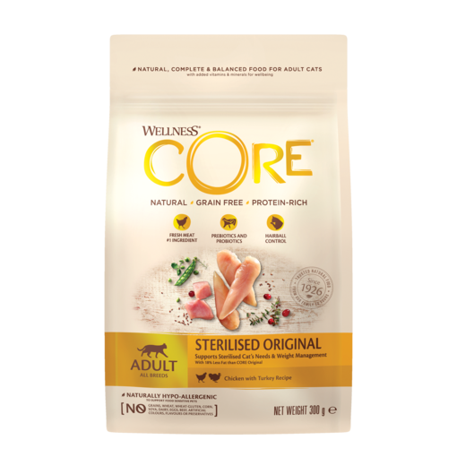 CORE cat adult sterilized kana&kalkkuna - Core kuivaruuat - 076344107255 - 1