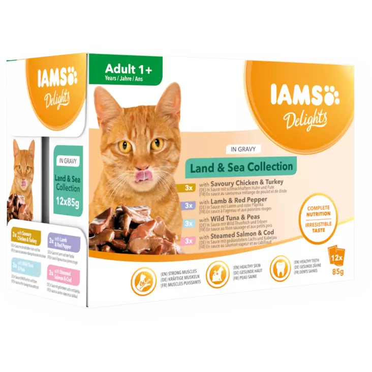 Iams Delight Land&sea Gravy 12x85g - Iams märkäruoat - 8710255100425 - 2