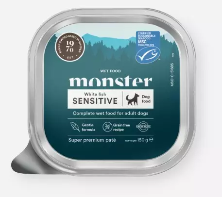 Monster Dog Sensitive Kala Patee 150g - Monster märkäruoat - 7350040131435 - 1