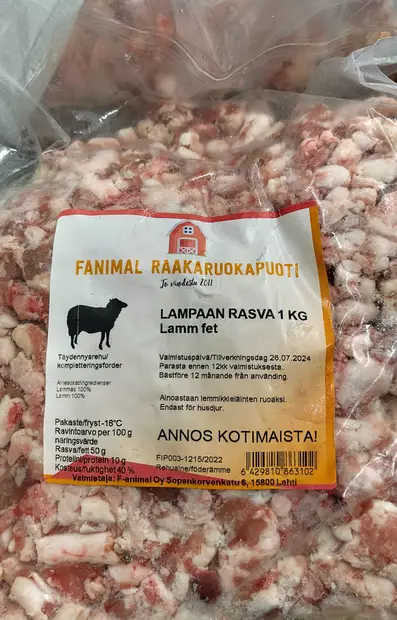 Fanimal Lampaan rasvarouhe 1kg - Fanimal pakasteruoat - 2083356 - 2