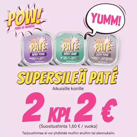 KESÄTARJOUS POW! Patee 2kpl - Muut märkäruokamerkit - 655456 - 1