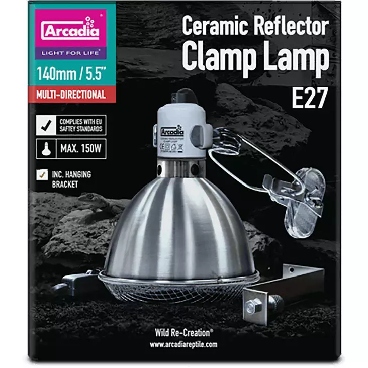 Arcadia Ceramic Clamp Lamp E27 - Terraarion valaistus - 844046004086 - 1