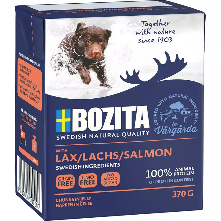 Bozita Dog Lohi Hyytelössä 370g - Muut märkäruokamerkit - 7300330042606 - 1