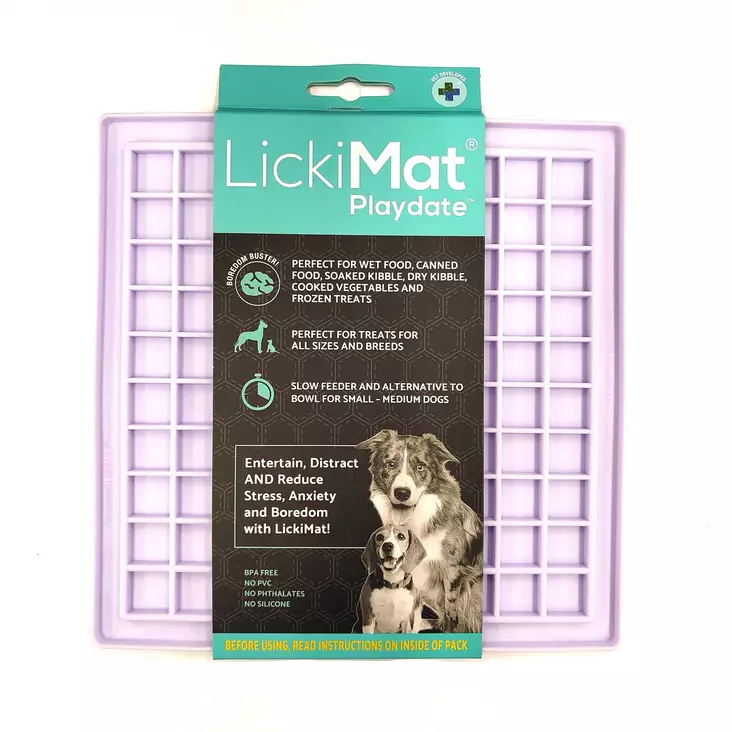 LickiMat Playdate Laventeli 20x20cm - Koiran muoviset ruokakupit - 9349785008636 - 1