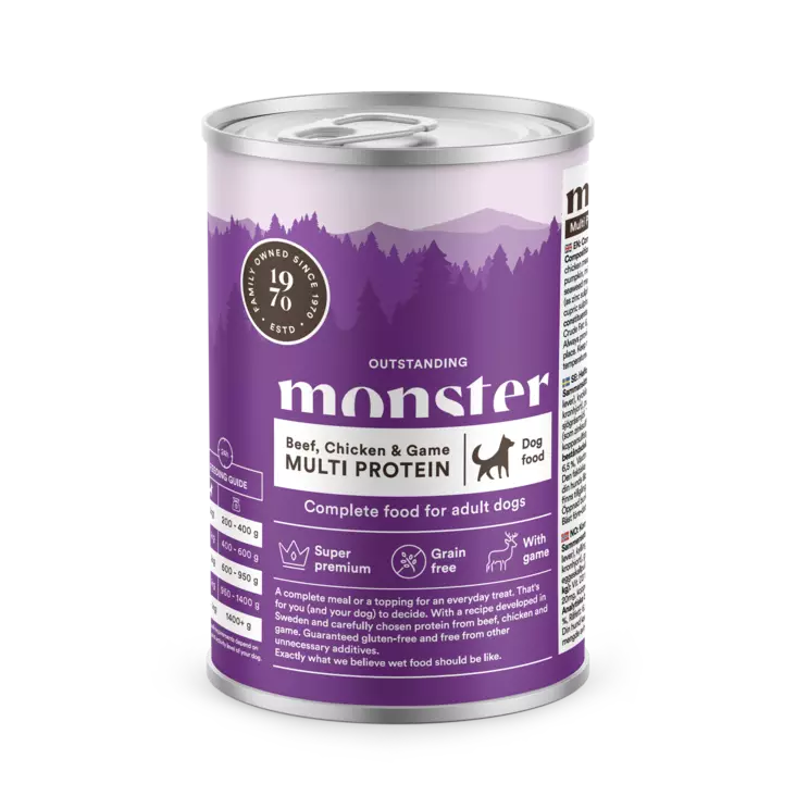 Monster Multi Protein Nauta,kana,riista - Monster märkäruoat - 7350040124406 - 1