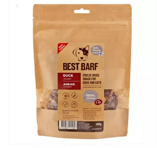 Best Barf Ankan sydän 100g - Koiran kuivatut lihaherkut - 4742886011256 - 1