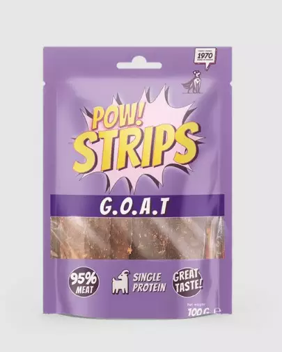 POW! Strips G.O.A.T 100g - Koiran makupalat ja herkut - 7350040130087 - 1